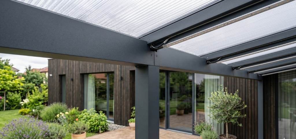 Detaliu structura pergola metalica